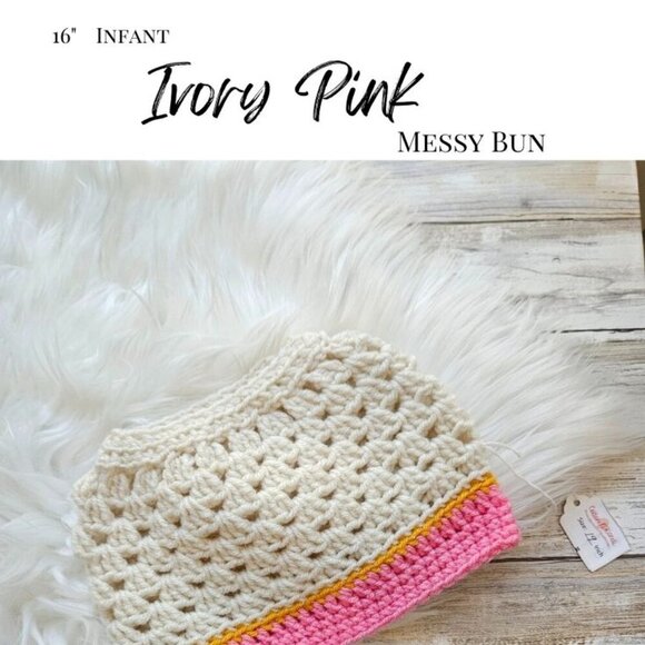 Infant 16" Messy Bun Hat from Cotton N' Kandi on Etsy - Picture 2 of 2
